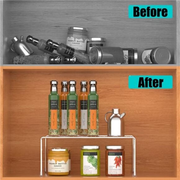 Set of 6, Medium (13 x 9.4 inch) Rustproof Metal Wire Kitchen Cabinet Organizer - Picture 4 of 7